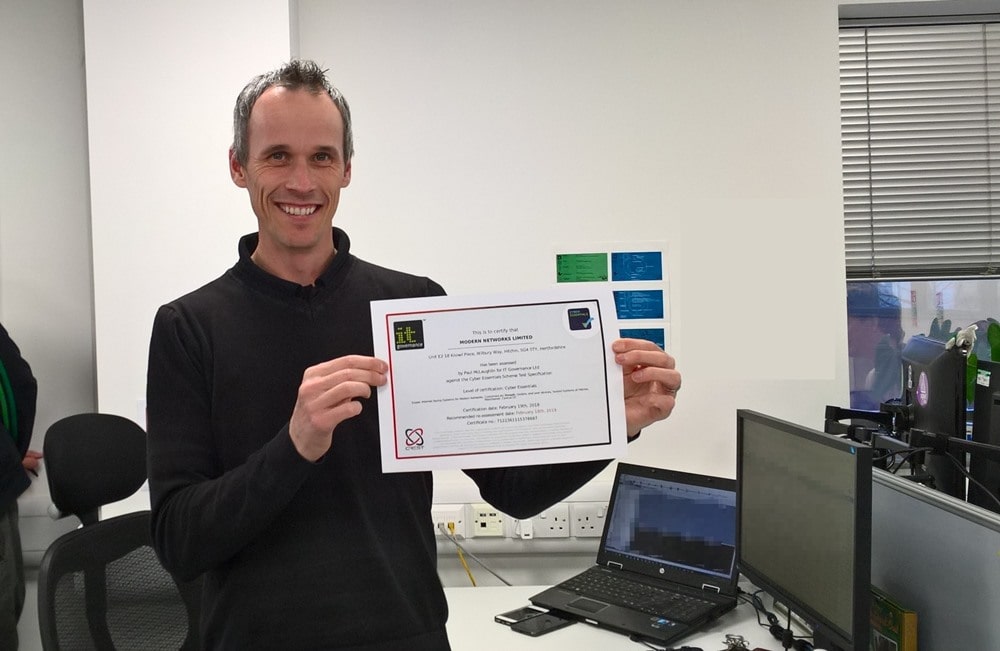 Lee and our Cyber Essentials certificate Lee and our Cyber Essentials certificate
