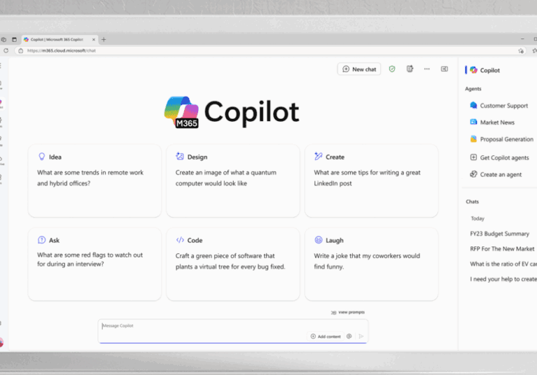 MS 365 Copilot prompt screen Microsoft 365 Copilot prompt screen