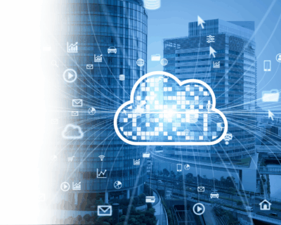  Cloud computing concept. Software as a Service. SaaS. Communication network.