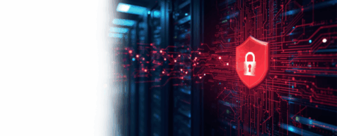  abstract graphic representation of a firewall protecting network servers