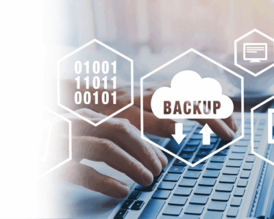  abstract image, cloud backup icons on a background on a computer keyboard