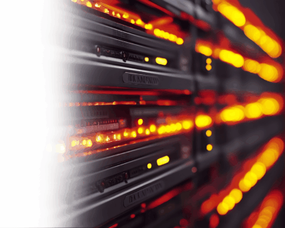  Illuminated server rack in a server cabinet